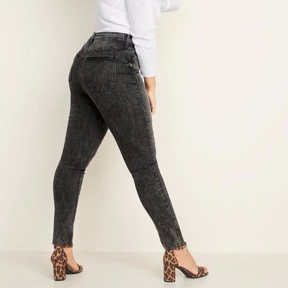 New Old Navy High-Waisted Button-Fly Rockstar Super Skinny Ankle Jeans For Women - Picture 6 of 7